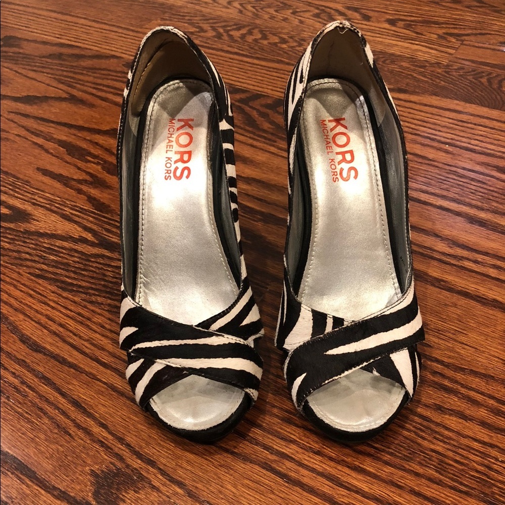 Michael Kors Black and White Zebra Heels